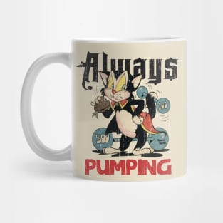 Always pumping vintage cat distressed retro Mug